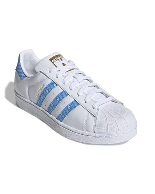 Adidas Blue Superstar 'Real Logo Print' for men