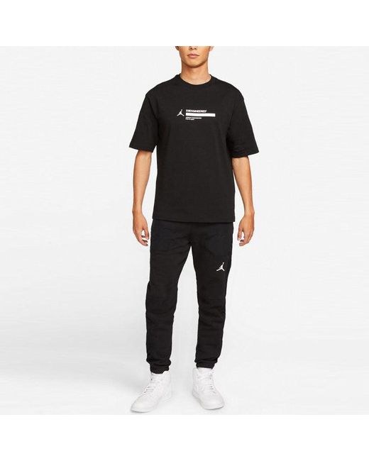 Nike Black 23 Engineered Basketball Sports Printing Round Neck Short Sleeve for men