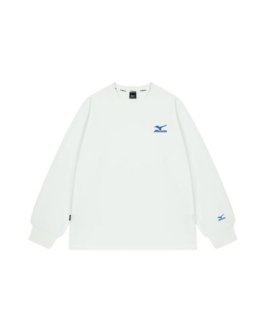 Mizuno White Casual Graphic Long Sleeve T-shirt for men