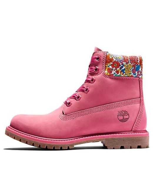 Timberland Pink Made With Liberty Fabrics 6 Inch Boots