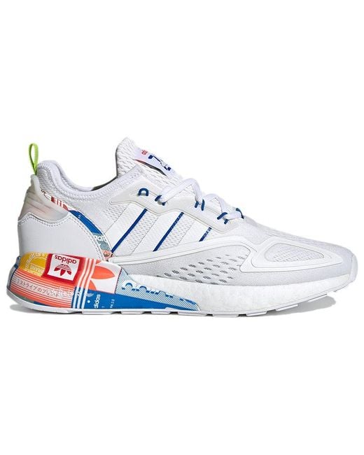 Adidas White Zx 2K Boost 'Multi-Color Logos' for men