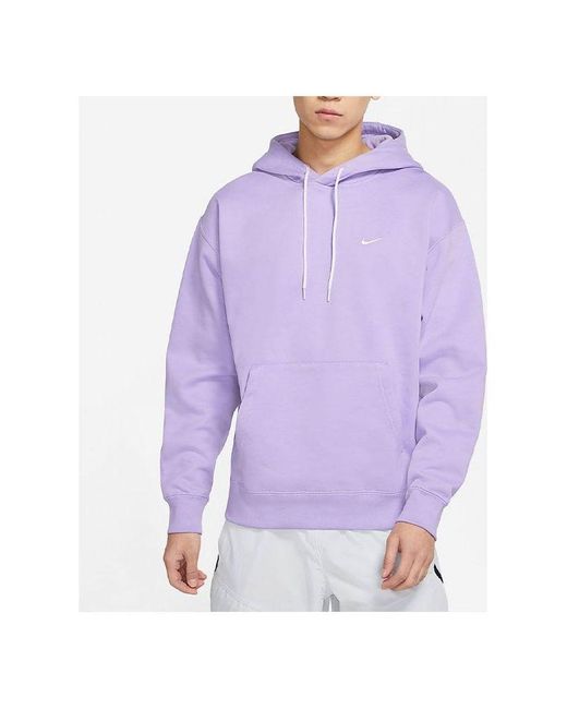 Nike Purple Logo Embroidered Solid Color Fleece Lined for men