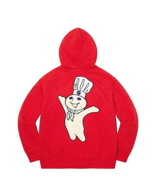 Supreme Red Doughboy Zip Up Hooded Sweatshirt for men