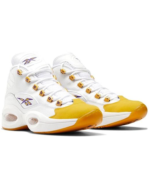 Reebok White Question Mid Toe' for men