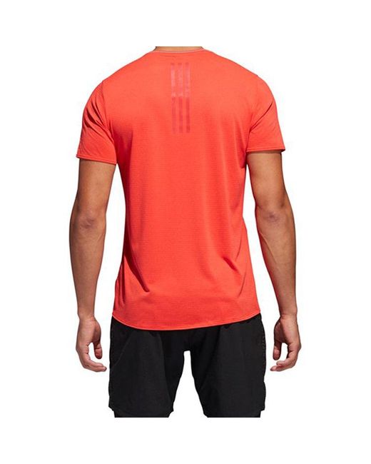 Adidas Red Running Short Sleeve for men