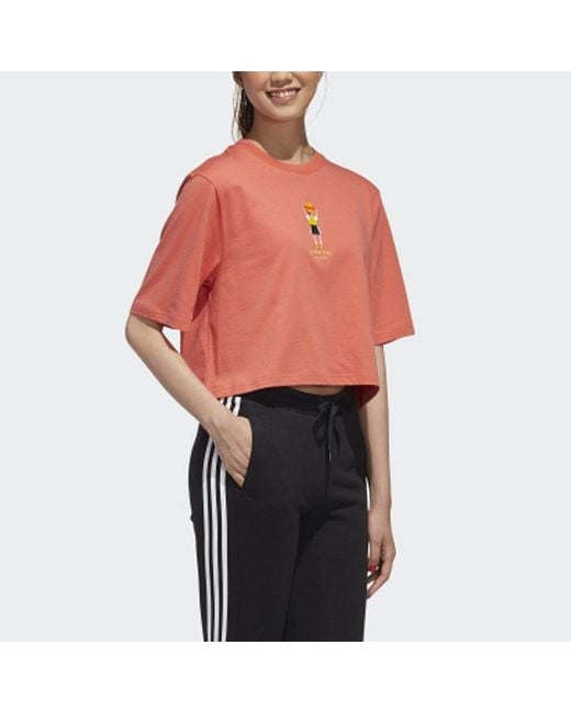 Adidas Orange (Wmns) Neo Casual Sports Short Sleeve