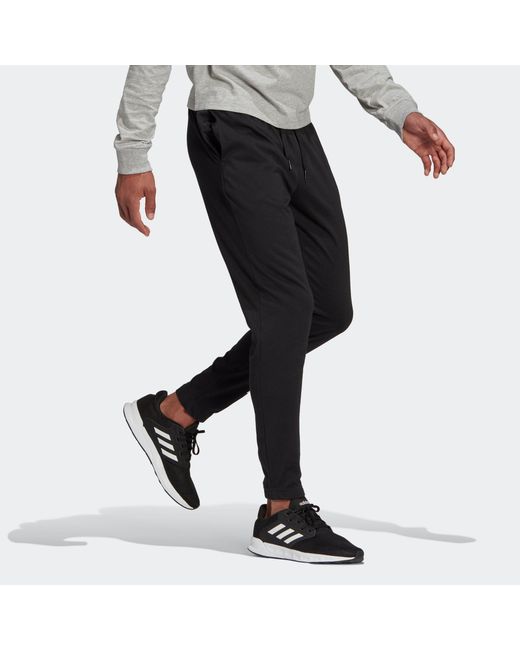 Adidas Black M Lin Sj Te Pt Logo Printing Sports Training Cone Long Pants for men