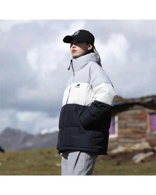 New Balance Gray Warm Down Jacket for men