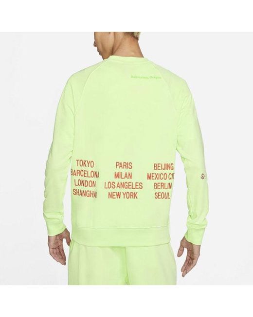 Nike Green Embroidered Logo Round Neck Pullover for men