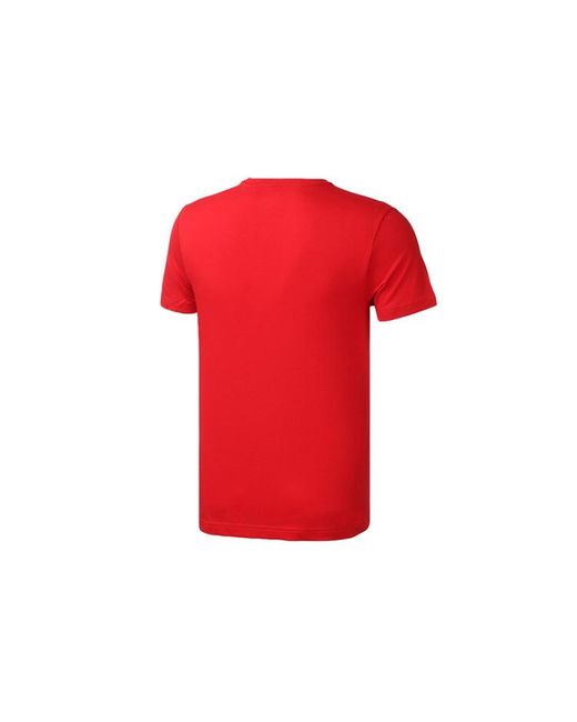 Adidas Red Neo M Esntl Lg T 1 Sports Printing Logo Round Neck Short Sleeve for men