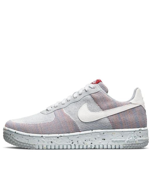Nike White Air Force 1 Crater Flyknit 'Wolf' for men