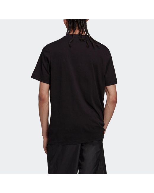 Adidas Black Originals Trefoil C Tee1 Large Logo Round Neck Casual Short Sleeve T-Shirt for men