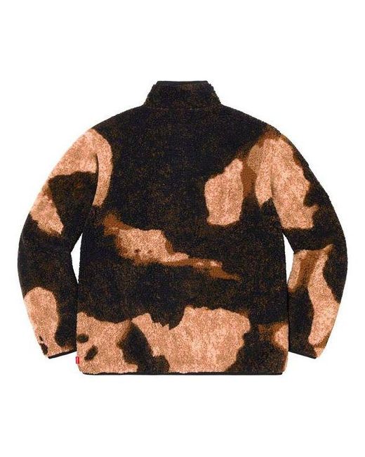 Supreme Black X The North Face Bleached Denim Print Fleece Jacket for men