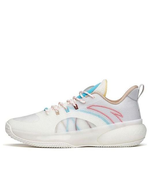 Anta White Cement Bubble Basketball Shoes Multi' for men