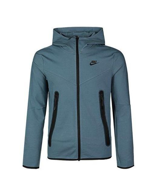 Nike Blue Sportswear Full-Length Zipper Cardigan Hooded Track Jacket for men