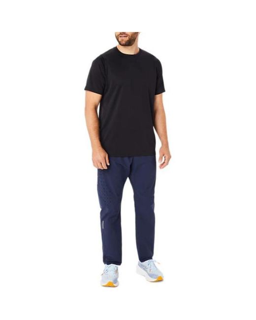 Asics Black Actibreeze Panel Jacquard Short Sleeved Top Asia Sizing 'Performance'