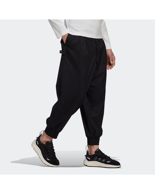 Adidas Black Y-3 Classic Refined Wool Cuff Pants for men