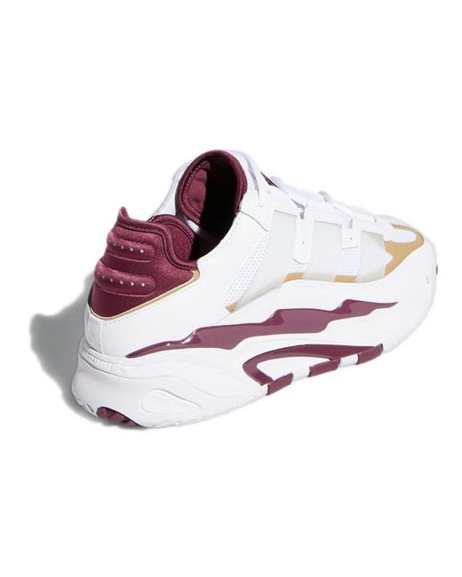 Adidas White Originals Niteball Wear-Resistant Retro Basketball Shoes for men