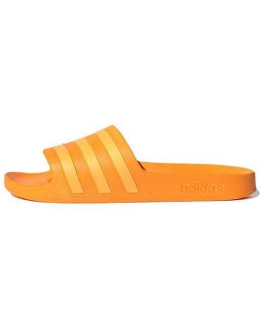 Adidas Orange Adilette Aqua Slides for men