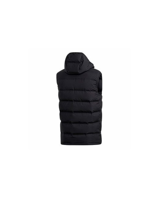 Adidas Blue Helionic Hooded Down Vest for men
