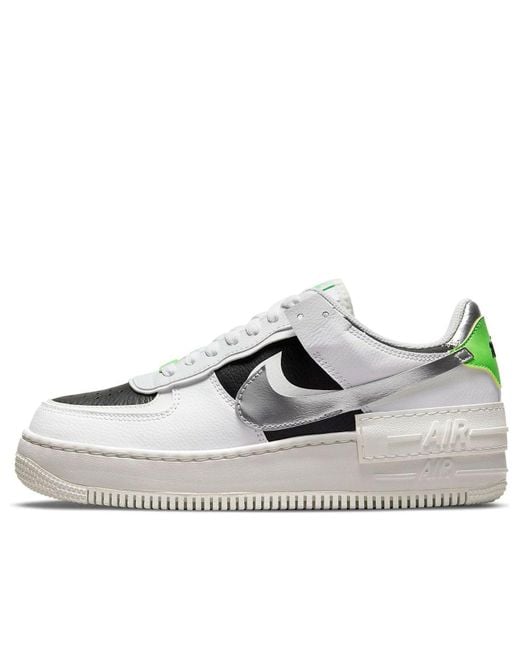 Nike White (Wmns) Air Force 1 Shadow Metallic'