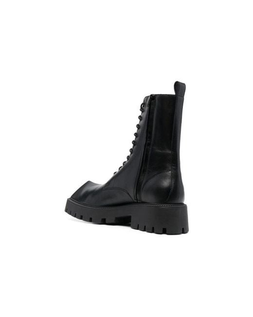Balenciaga Black Rhino 25Mm Lace Up Boots Smooth Calfskin' for men