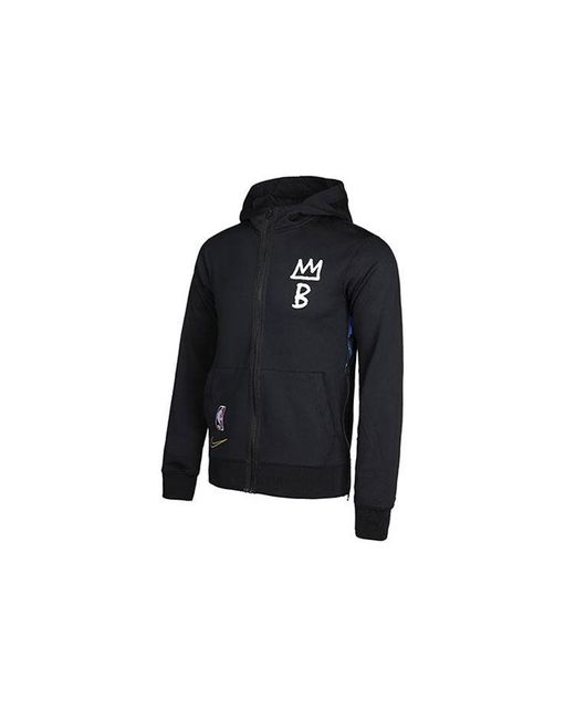 Nike Blue Loose Casual Knit Brooklyn Basketball Hooded Jacket for men