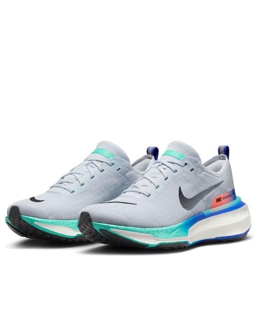 Nike Blue Zoomx Invincible 3 'Pure Platinum Bright Mango Cool Mint' for men