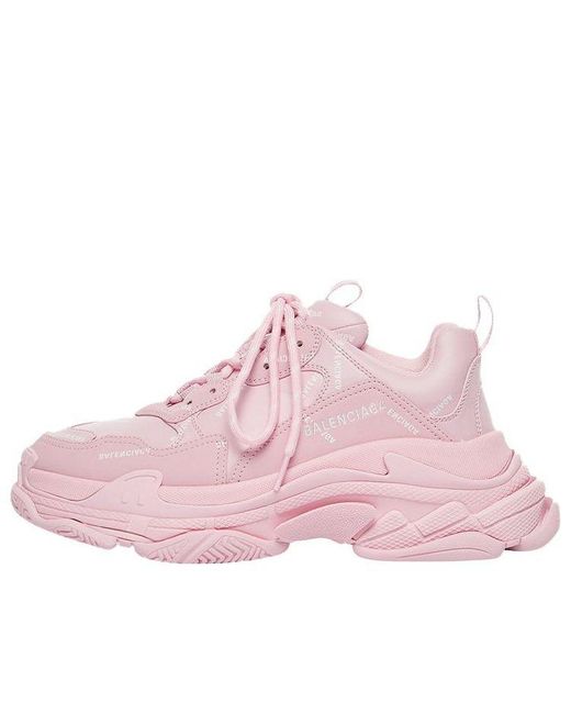 Balenciaga Pink (Wmns) Triple S Sneaker 'Allover Logo