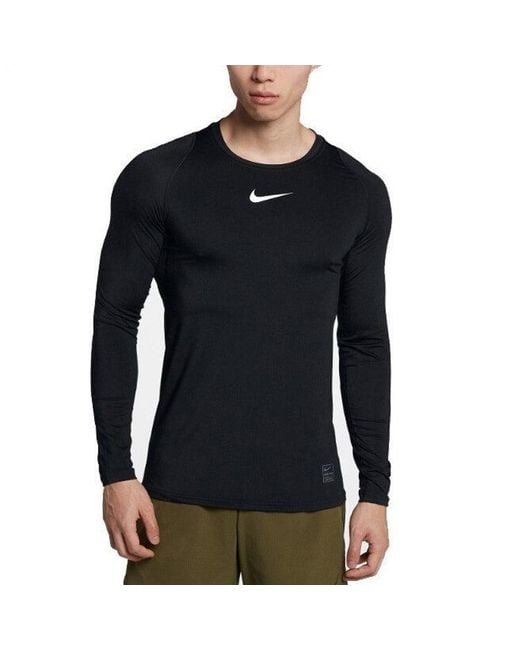 Nike Blue Logo Slim Fit Sweat-Wicking Quick Dry Gym Long Sleeves for men