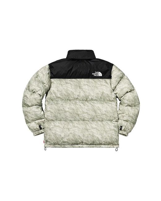 Supreme Fw19 Week 18 X The North Face Paper Print Nuptse Jacket in