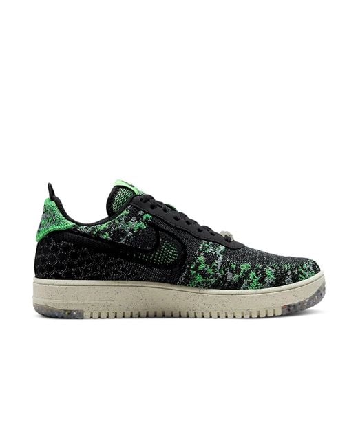 Nike Black Air Force 1 Crater Flyknit Next Nature Volt' for men