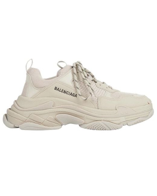 Balenciaga Natural Triple S Vintage Clunky Sneaker Shoes Beige White for men