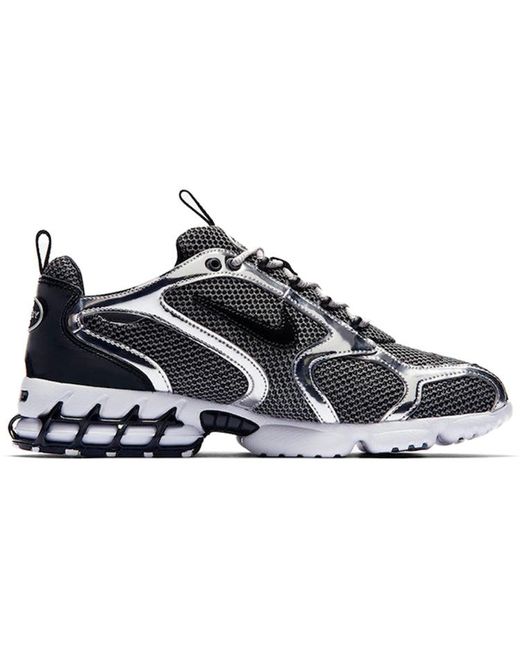 Nike Black X Stussy Air Zoom Spiridon Caged 2 'Pure Platinum' for men
