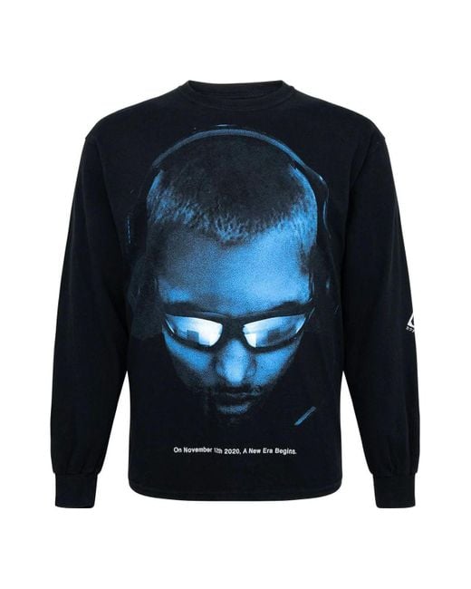 Travis Scott Blue Cactus Jack Fw22 Corrupted Long-Sleeve T-Shirt for men