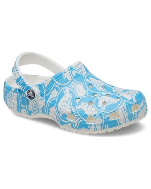 CROCSTM Blue Classic Duke Print Clogs