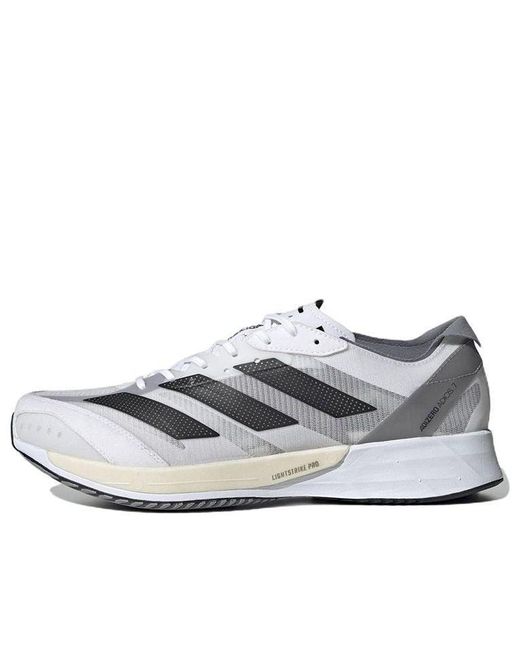 Adidas White Adizero Adios 7 for men