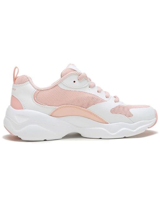 Skechers White (Wmns) D Lites Low Running Shoes