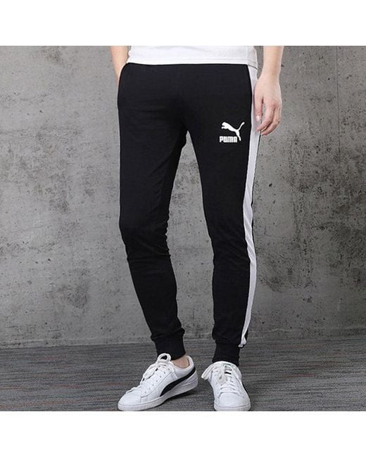 PUMA Black Iconic T7 Track Pants for men