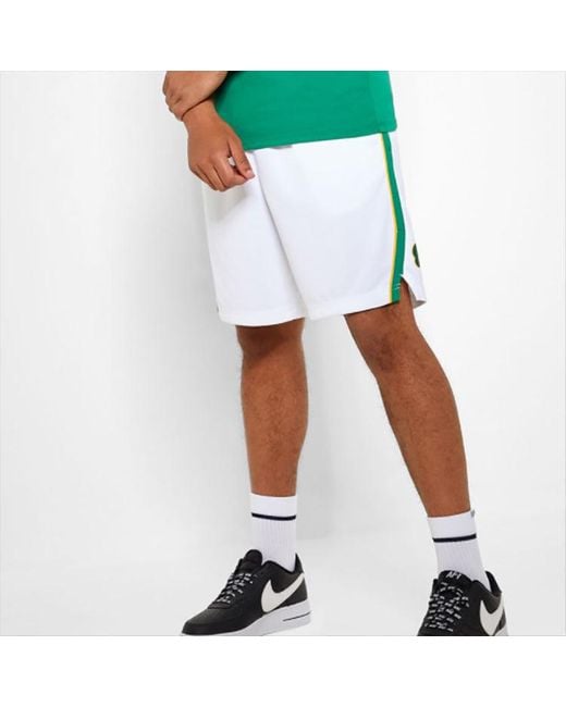 Nike White Nba City Edition Swingman Boston Celtics Shorts for men