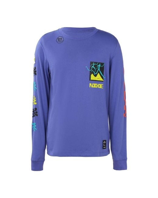 Nike Blue As U Nk Dry Tee Ls A.I.R. Rush for men