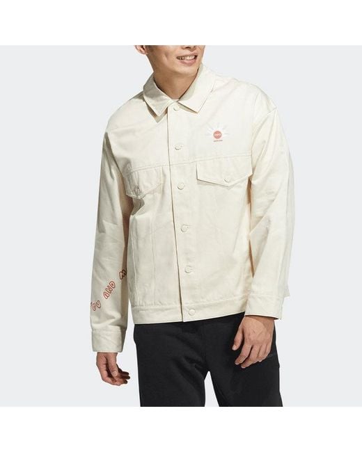 Adidas White Neo Alphabet Printing Sports Jacket Couple Style for men