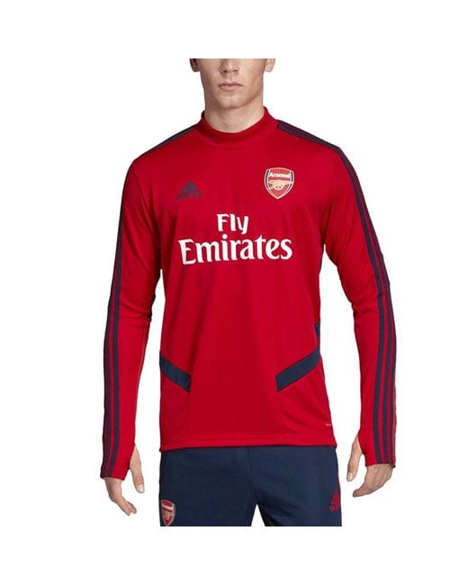 Adidas Red Afc Tr Top Arsenal Soccer/Football Training Sports Round Neck Pullover for men