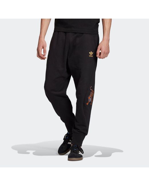 Adidas Black Originals Track Cuffed Pants for men