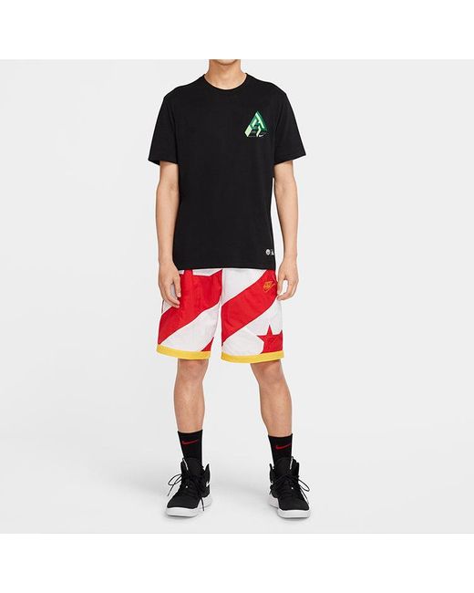 Nike Black Dri-Fit Giannis Logo Basketball Short Sleeve T-Shirt for men