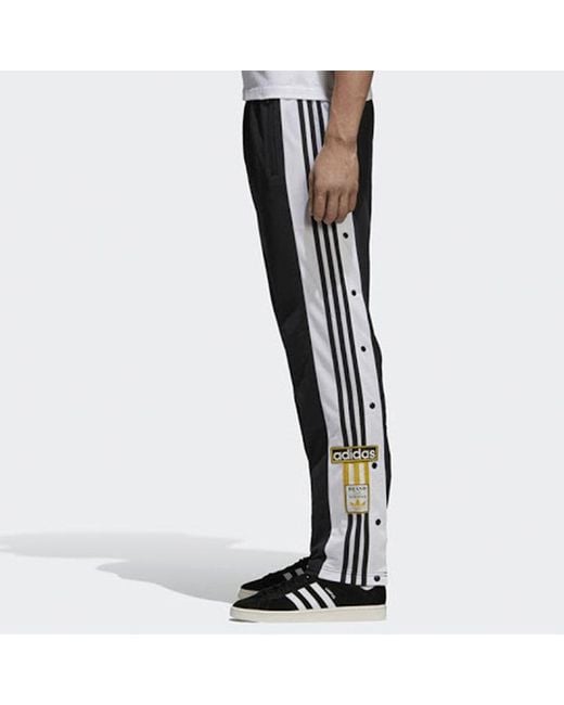 Adidas Black Originals Side Button Sports Pants for men