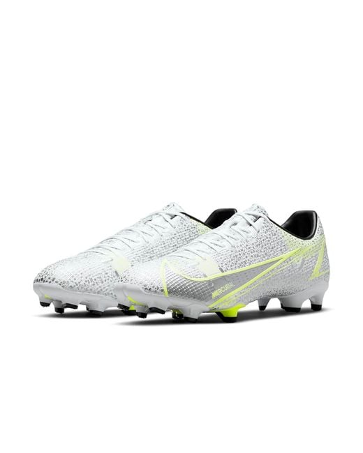 Nike White Mercurial Vapor 14 Academy Fg Mg 'Metallic Volt' for men