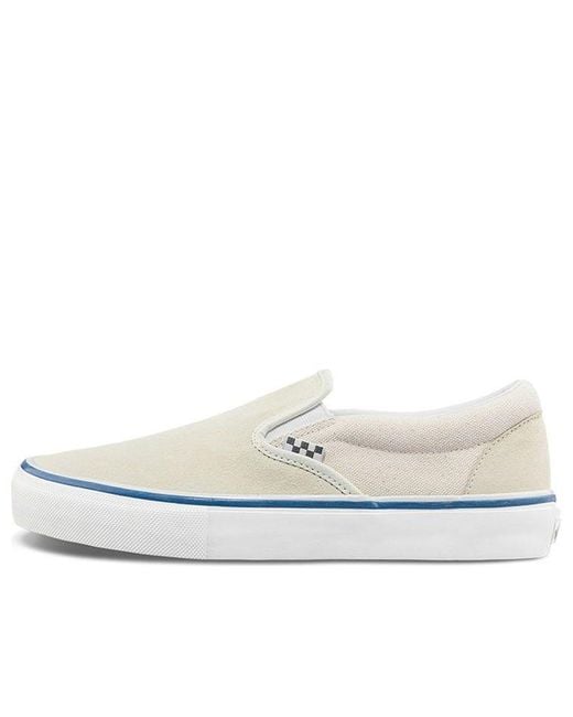 Vans White Slip-On Casual Low Tops Skateboarding Shoes for men