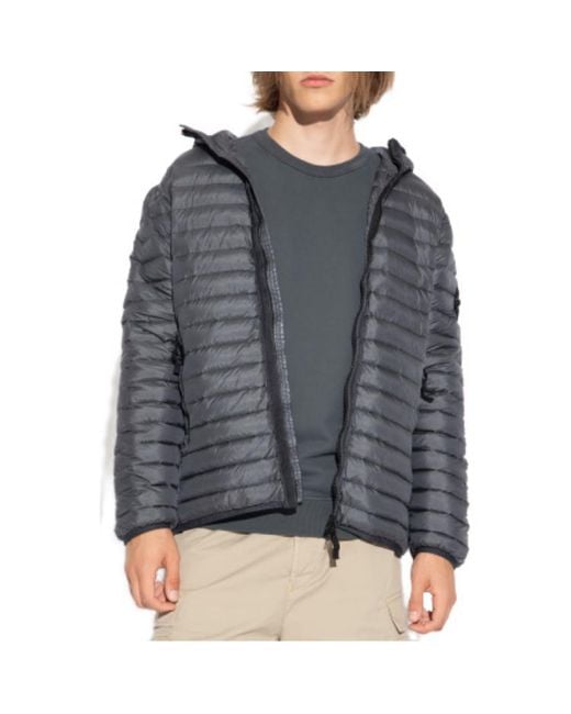 Stone Island Gray Light Puffer Packable Jacket 'Lead' for men