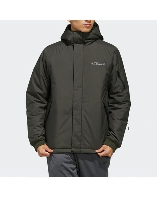 Adidas Gray Xplr Ins Jacket Outdoor Sports Waterproof Hooded Jacket for men